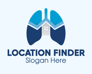 Blue Respiratory Lungs Clinic Logo