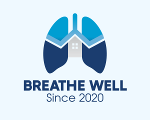 Asthma - Blue Respiratory Lungs Clinic logo design