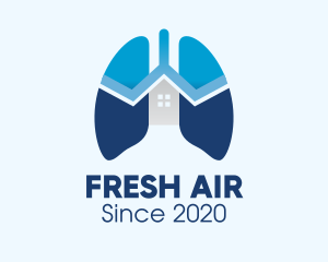 Blue Respiratory Lungs Clinic logo design