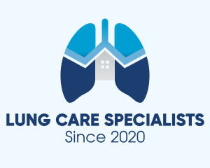 Blue Respiratory Lungs Clinic logo design