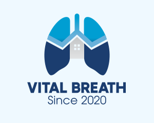 Blue Respiratory Lungs Clinic logo design