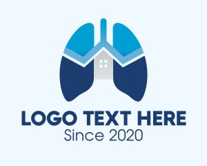 Asthma - Blue Respiratory Lungs Clinic logo design