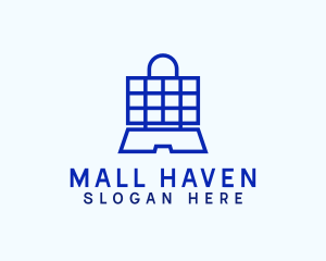 Shopping Bag Laptop logo design