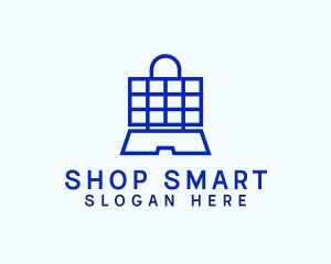 Shopping Bag Laptop logo design