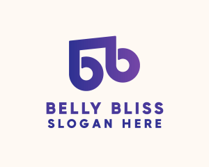 Purple Note Letter B logo design