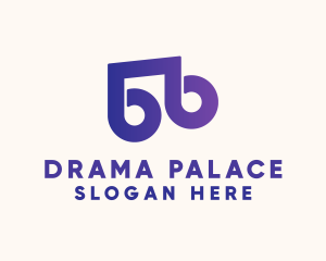 Theatrical - Purple Note Letter B logo design