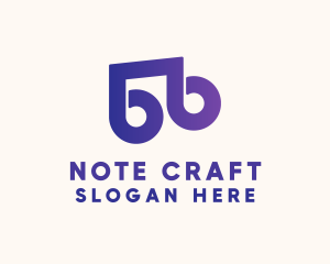 Notation - Purple Note Letter B logo design