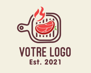 Snack - Steak Grill Pan logo design