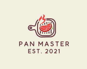 Pan - Steak Grill Pan logo design