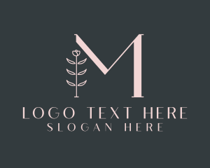 Pink - Botanical Spa Letter M logo design