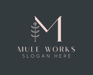 Floral Boutique Letter M logo design