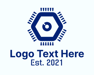 Computer Shop - Tech Lens Microchip logo design