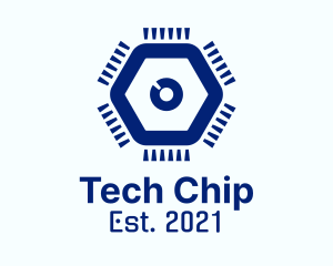 Tech Lens Microchip logo design