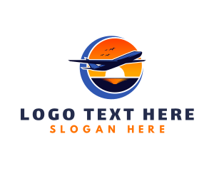 Tourist Agency - Airplane Sunset Trip logo design
