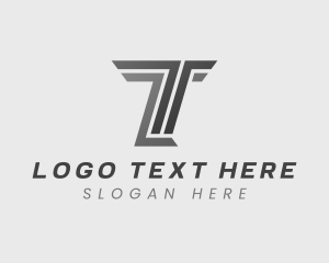 Stripes - Logistics Transport Letter T logo design