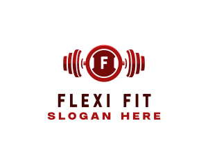 Barbell Plates Fitness logo design