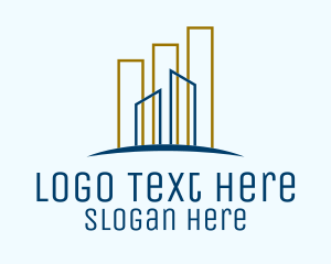 Line - Minimalist City Buildings logo design