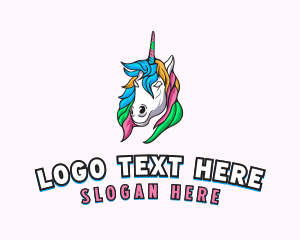 Gay - Pride Mythical Unicorn logo design