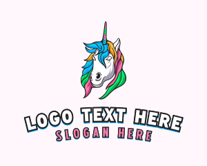 Bi - Pride Mythical Unicorn logo design