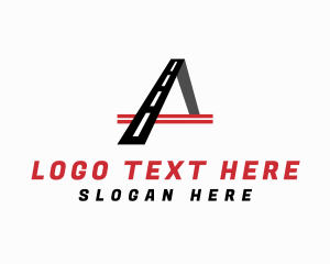 Pavement - Highway Roadworks Letter A logo design