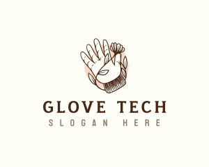 Floral Gardening Gloves logo design