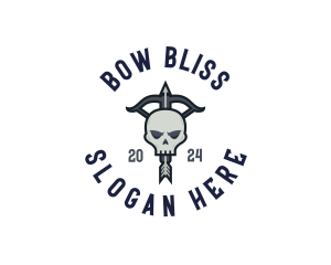 Bow - Weapon Archer Skull logo design