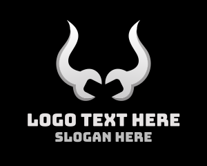 Car Shop - Bull Horn Mechanic Maintenance logo design