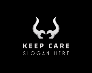 Bull Horn Mechanic Maintenance  logo design