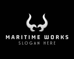 Bull Horn Mechanic Maintenance  logo design