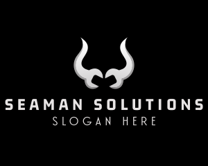 Bull Horn Mechanic Maintenance  logo design