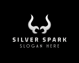 Silver - Bull Horn Mechanic Maintenance logo design