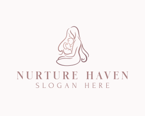 Postpartum - Mother Parenting Baby logo design