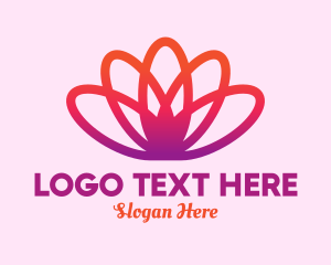 Clothing Brand - Yoga Gradient Flower logo design