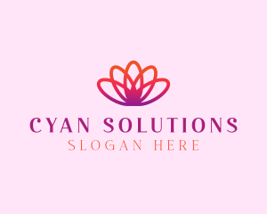 Yoga Gradient Flower logo design