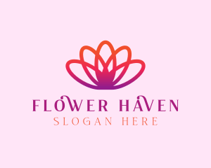 Yoga Gradient Flower logo design