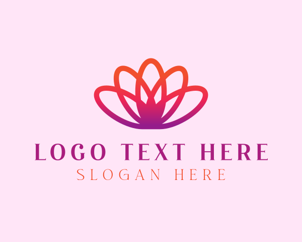 Florist - Yoga Gradient Flower logo design