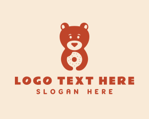 Baker - Cute Bear Donut logo design