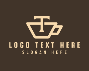 Tea Coffee Cup Letter T Logo