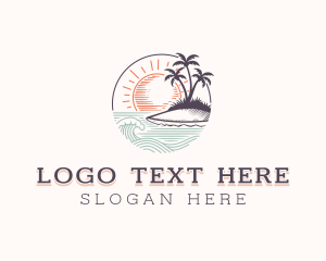 Waves - Island Beach Travel logo design