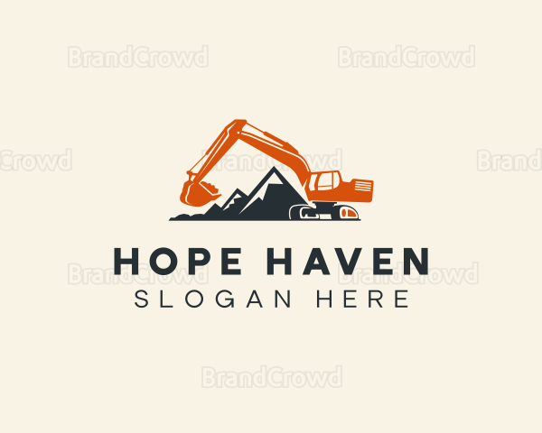 Mountain Construction Excavator Logo