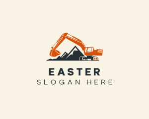 Mountain Construction Excavator Logo
