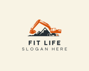 Mountain Construction Excavator Logo