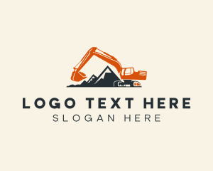 Mountain Construction Excavator Logo