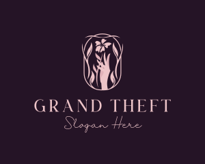  Elegant Hand Flower Logo