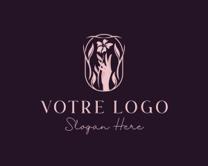  Elegant Hand Flower Logo