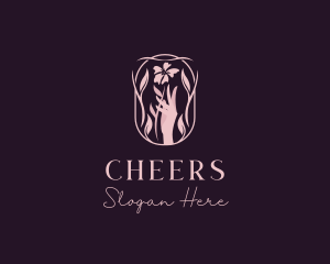  Elegant Hand Flower Logo