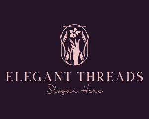  Elegant Hand Flower logo design