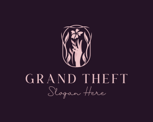 Aesthetician - Elegant Hand Flower logo design