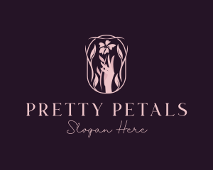  Elegant Hand Flower logo design