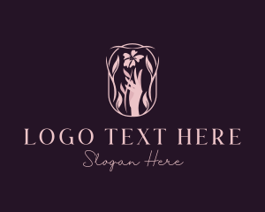 Aesthetician - Elegant Hand Flower logo design